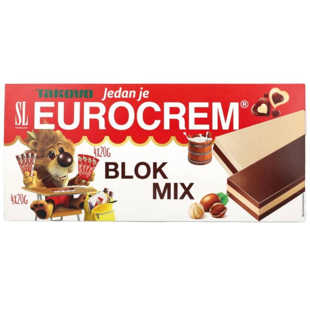 Kakavova tablica Eurocrem 8x20 g SL - Akcija v trgovini Hofer