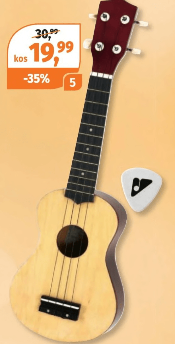 Mini kitara - Ukulele "Naravni les" Voggenreiter - Akcija v trgovini Mueller