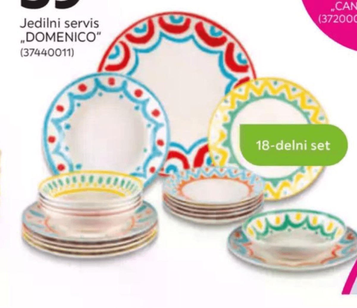 Jedilni servis „DOMENICO" 18-delni set - Akcija v trgovini Mömax
