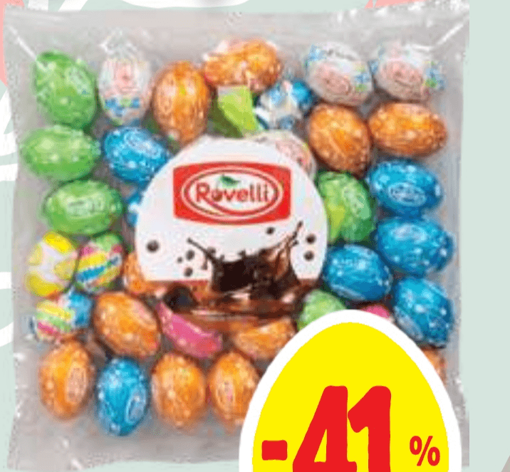Čokoladna jajčka Mix Rovelli 400 g - Akcija v trgovini E.Leclerc