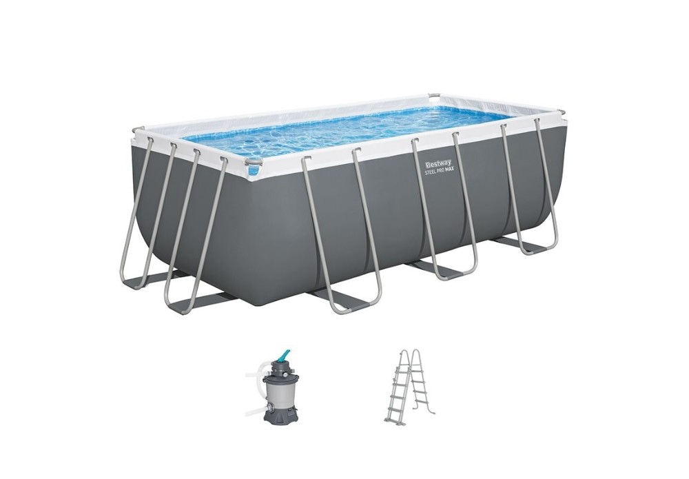 Steel Pro MAX pravokotni bazen s 3028L peščeno filtersko črpalko 412x201x122 cm Bestway - Akcija v trgovini Jager