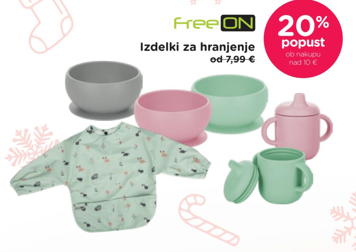 Izdelki za hranjenje Free On - Akcija v trgovini Baby Center