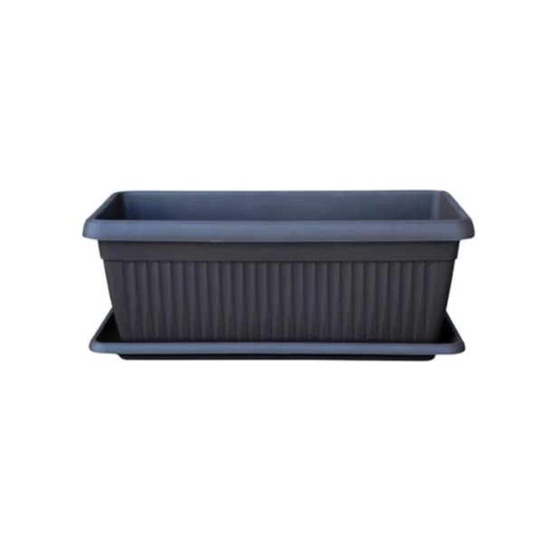 Zunanje korito Mediteran Maxi antracit Blumax 80/30,5/80 cm - Akcija v trgovini Merkur