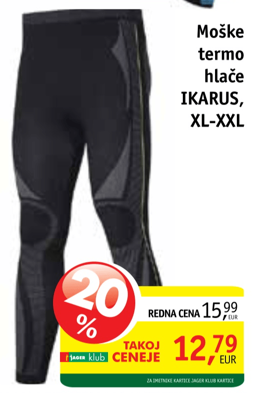 Moške termo hlače IKARUS - Akcija v trgovini Jager