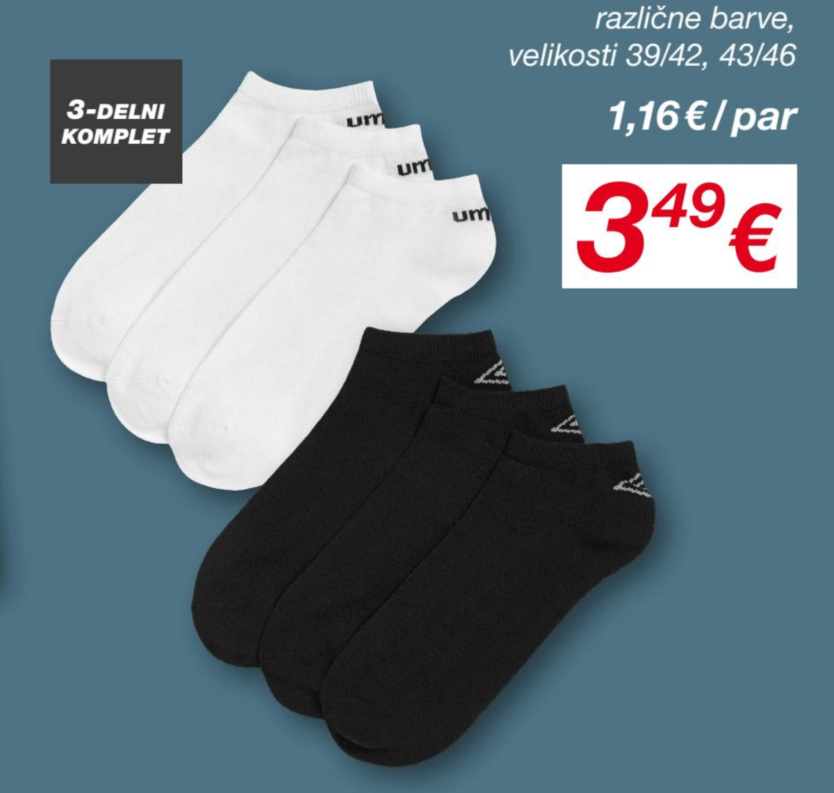 Moške nizke nogavice Umbro - Akcija v trgovini Kik