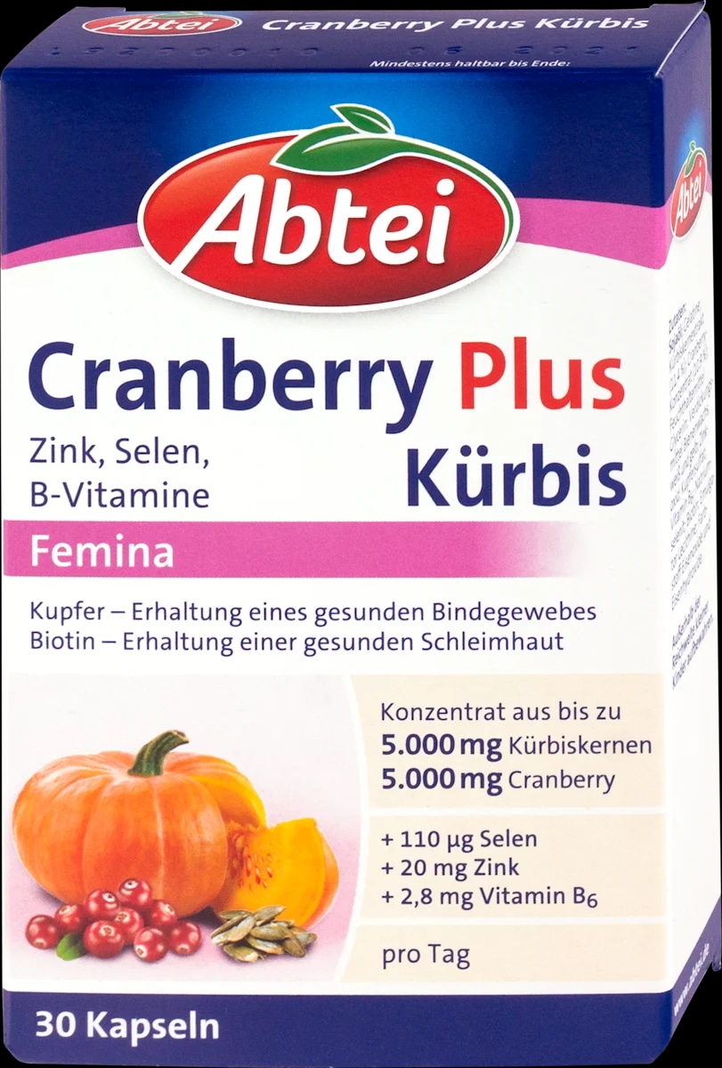 Abtei brusnica in bučna semena 30 kapsul - Akcija v trgovini Dm