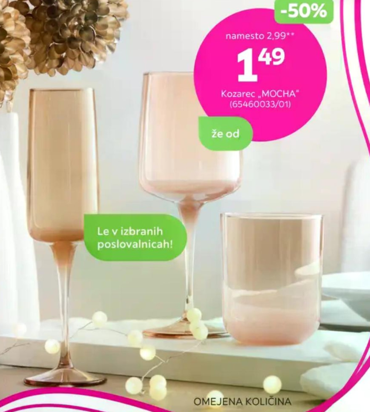 Kozarec „MOCHA" - Akcija v trgovini Mömax