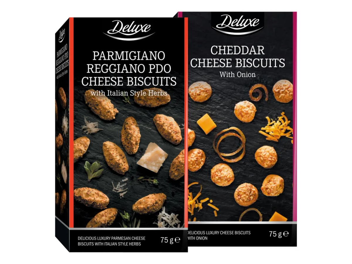 Deluxe Krekerji s sirnim posipom 75 g - Akcija v trgovini Lidl