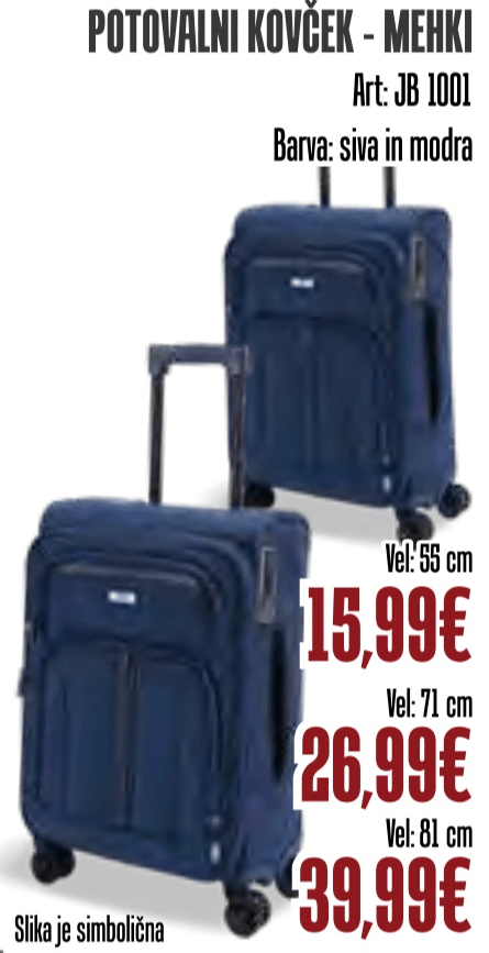 Potovalni kovček - Mehki 55 cm - Akcija v trgovini Jager