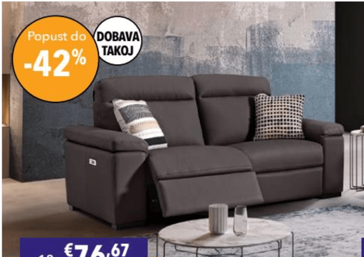 Usnjen 2-sed KICCO Cuba Rosso - Akcija v trgovini Harvey Norman