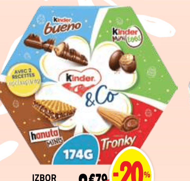 Izbor čokolad Kinder 174 g - Akcija v trgovini E.Leclerc