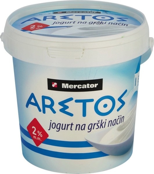 Jogurt na grški način Aretos 1 kg Mercator - Akcija v trgovini Mercator