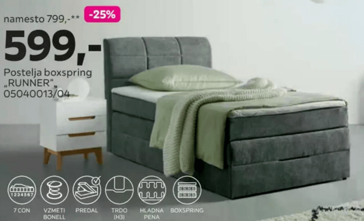 Postelja boxspring „RUNNER" - Akcija v trgovini Mömax