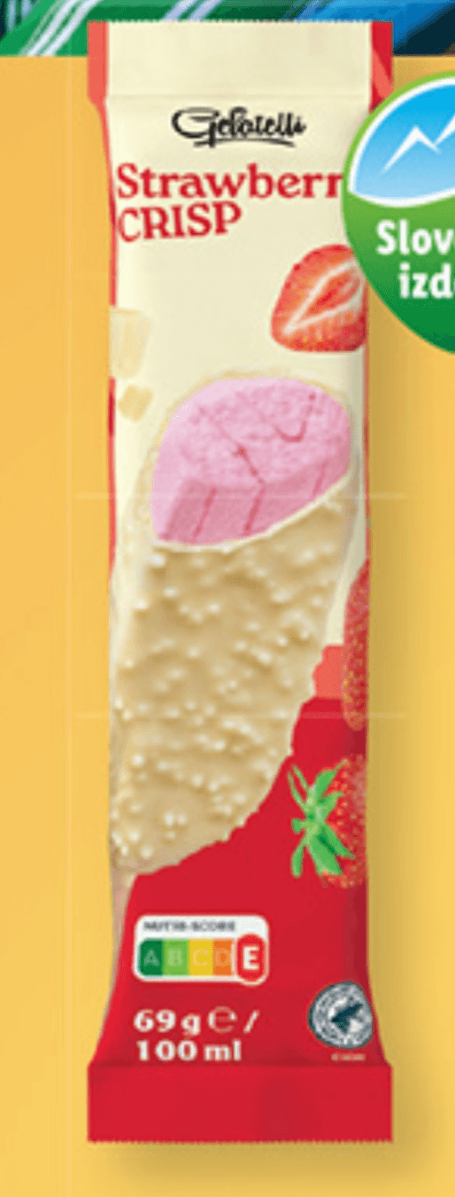 GELATELLI Sladoled na palčki jagoda 100 ml - Akcija v trgovini Lidl