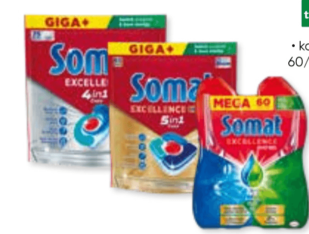 Strojno pomivanje posode Somat - Akcija v trgovini Tuš