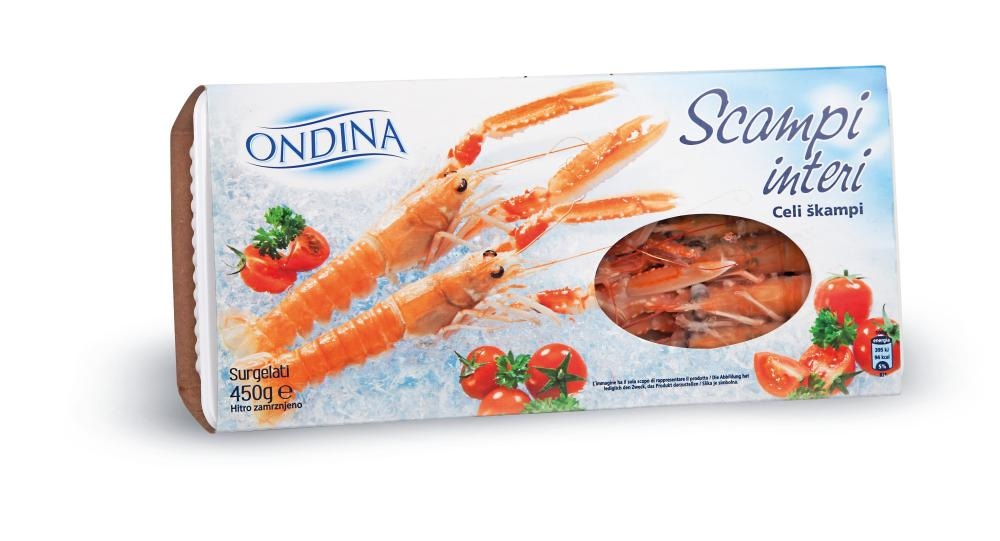 Ondina Škampi, celi Scampi interi 450 g - Akcija v trgovini Eurospin