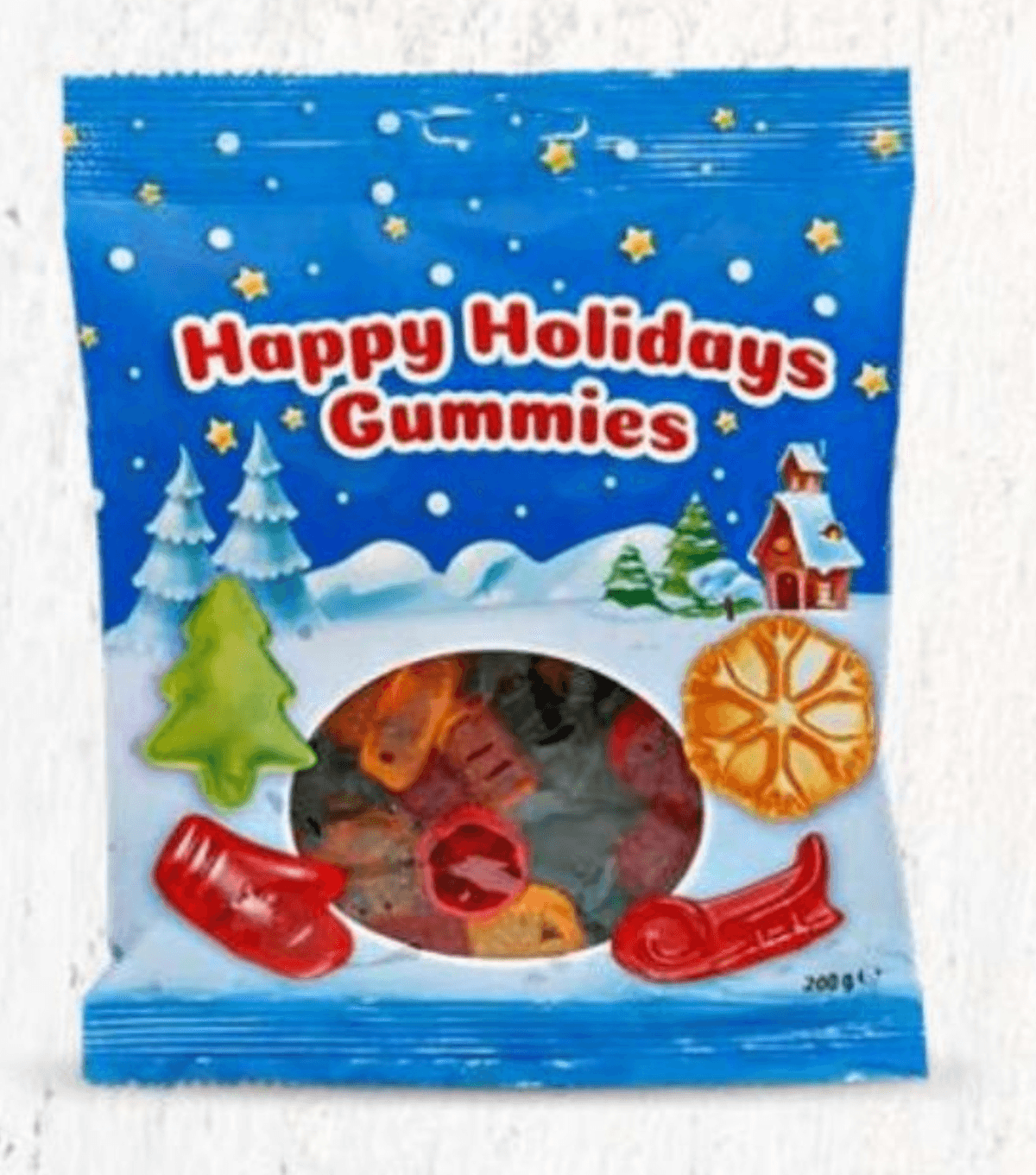 Božični gumijasti bonboni 200 g Happy Holidays Gummies - Akcija v trgovini Eurospin