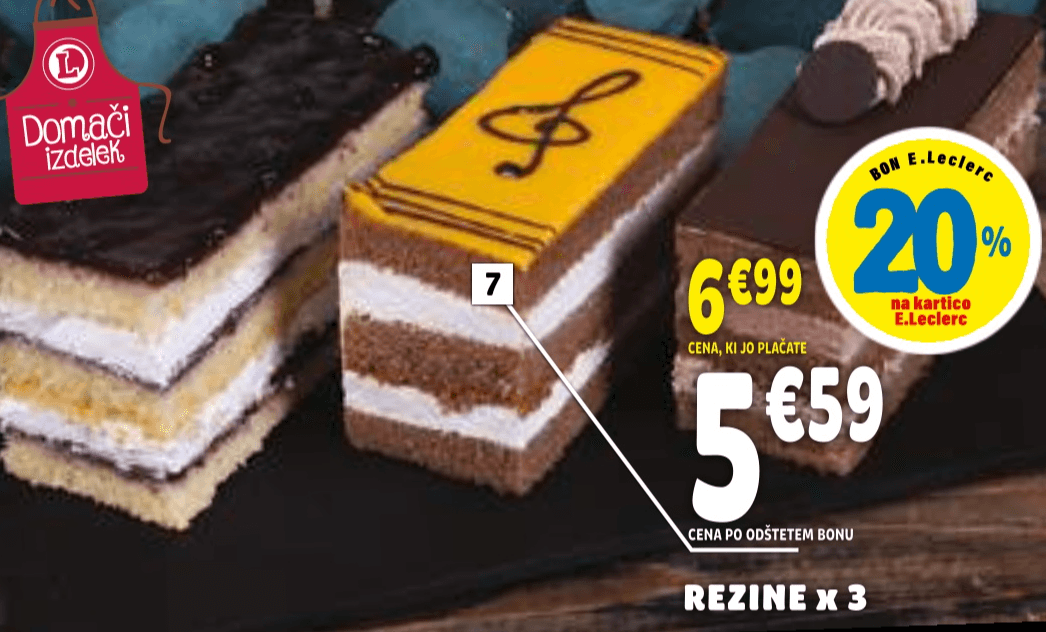 Rezine 3 kosov Domači izdelek - Akcija v trgovini E.Leclerc