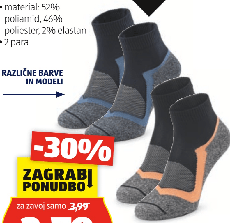 Ženske/moške kolesarske nogavice 2 para CRANE - Akcija v trgovini Hofer