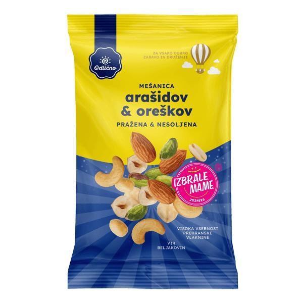 Mešanica arašidov in oreškov Odlično 150 g Hrib - Akcija v trgovini Tuš