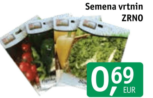 Semena vrtnin ZRNO - Akcija v trgovini Jager