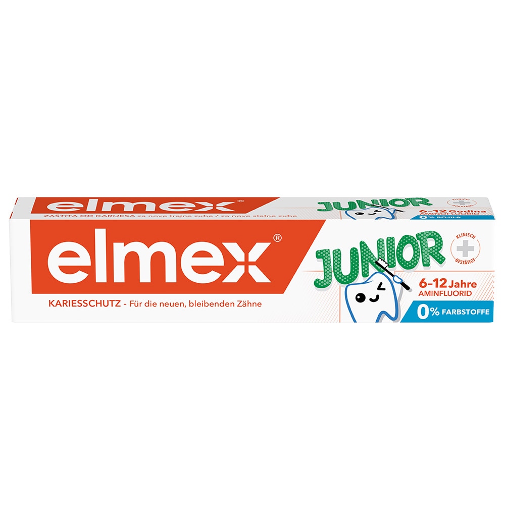 Otroška zobna pasta Elmex Junior 75 ml - Akcija v trgovini E.Leclerc