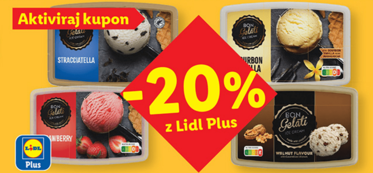 BON GELATI Izbrani sladoledi - Akcija v trgovini Lidl