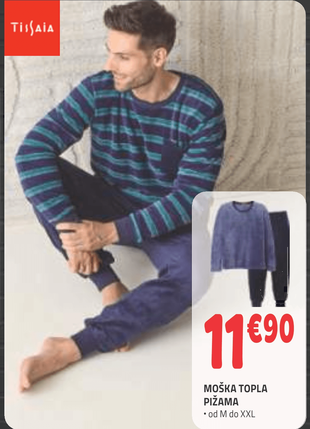 Moška topla pižama TISSAIA - Akcija v trgovini E.Leclerc