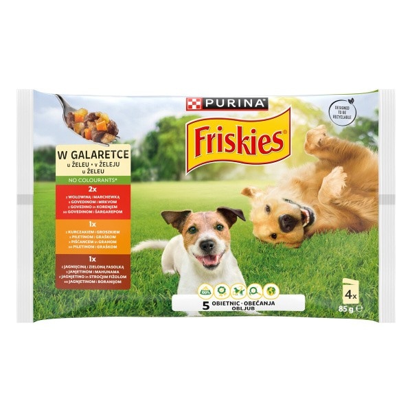 Friskies mokra hrana za pse 4x85 g Akcija v trgovini Mercator