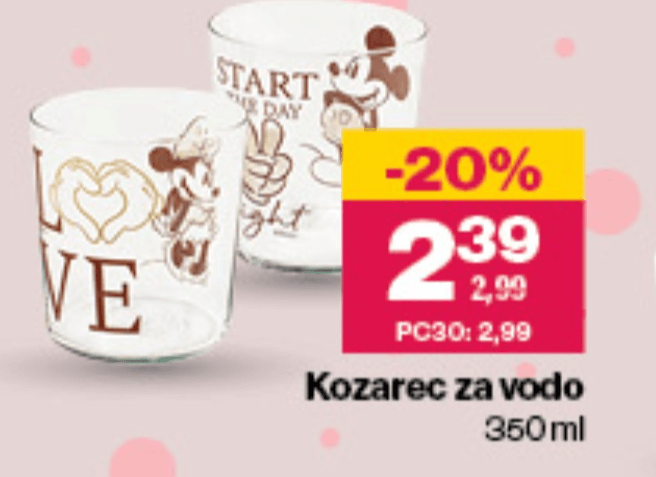 Kozarec za vodo 350ml - Akcija v trgovini Mercator