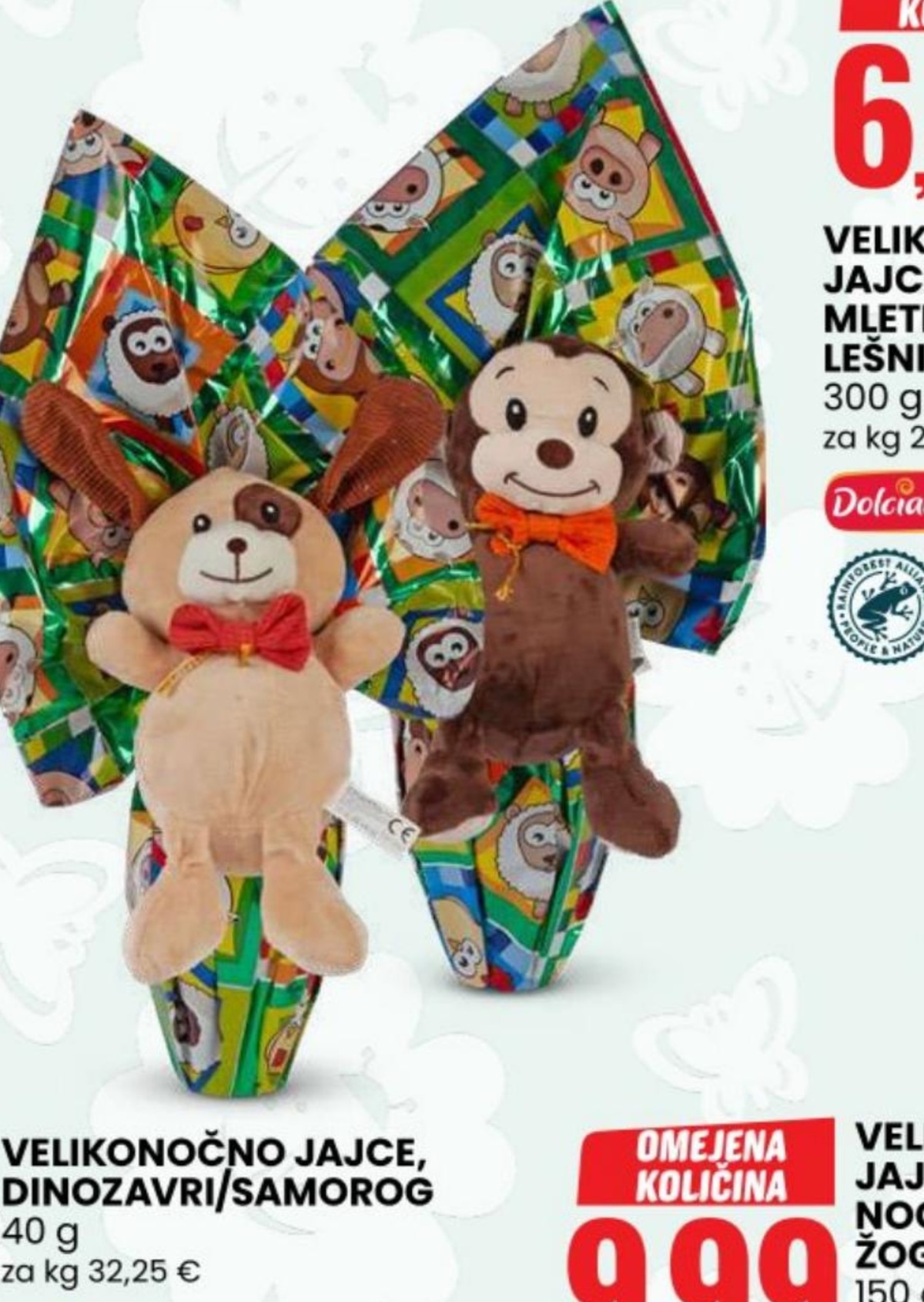 Velikonočno jajce s plišasto igračo 300 g - Akcija v trgovini Eurospin