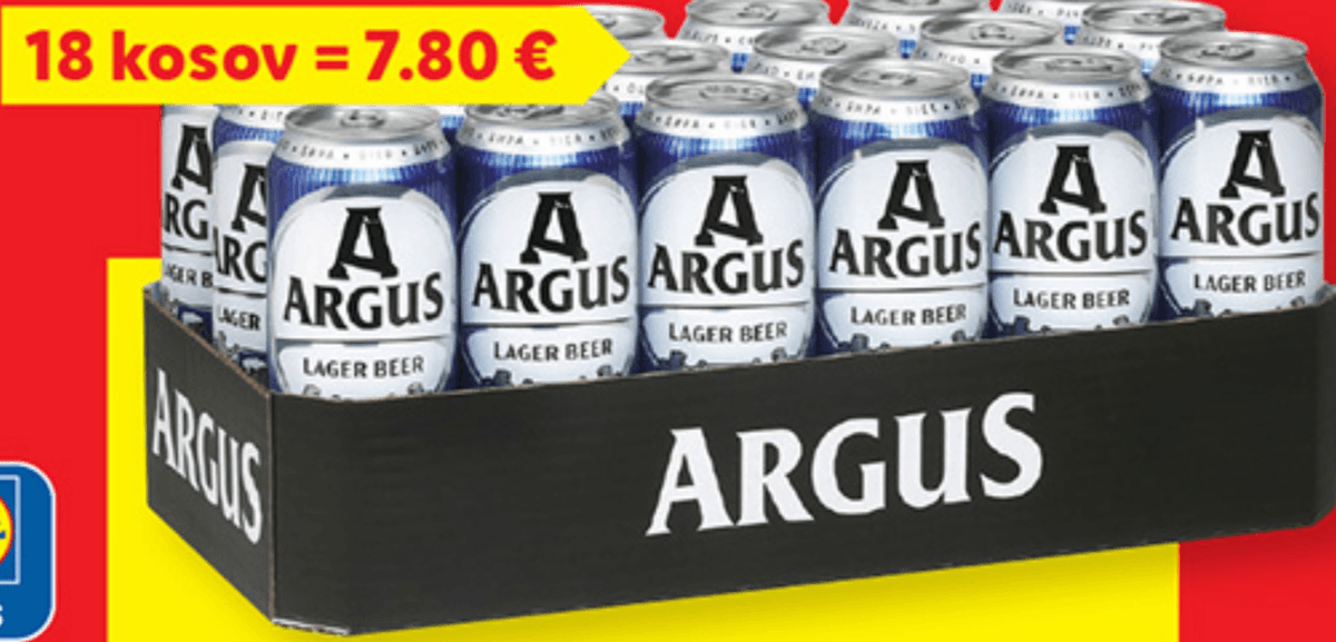 ARGUS Svetlo pivo 18 kosov - Akcija v trgovini Lidl
