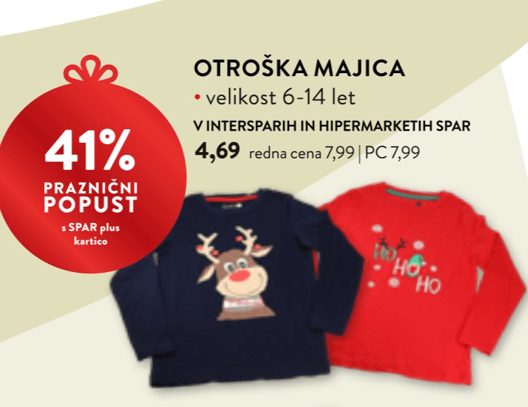 Otroška majica - Akcija v trgovini Spar
