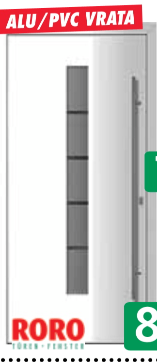 Alu PVC vhodna vrata R351 100 x 210 cm RORO - Akcija v trgovini Jager