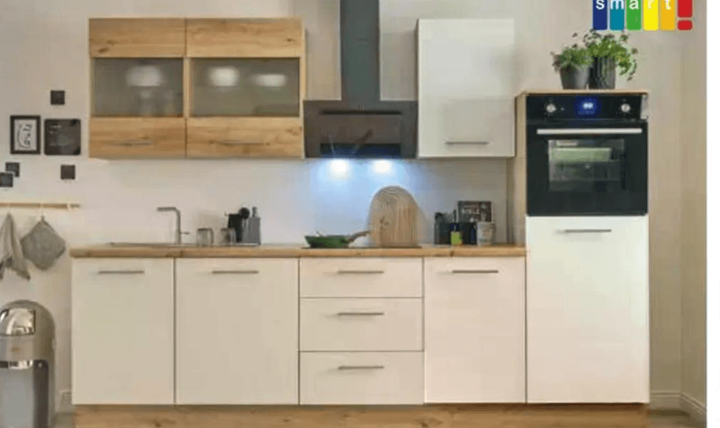 Kuhinja Smart mat bela artisan hrast 280x210x60 cm Akcija v trgovini Dipo