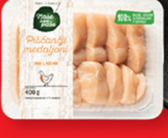 NAŠE NAM PAŠE Sveži piščančji medaljoni 400 g - Akcija v trgovini Lidl