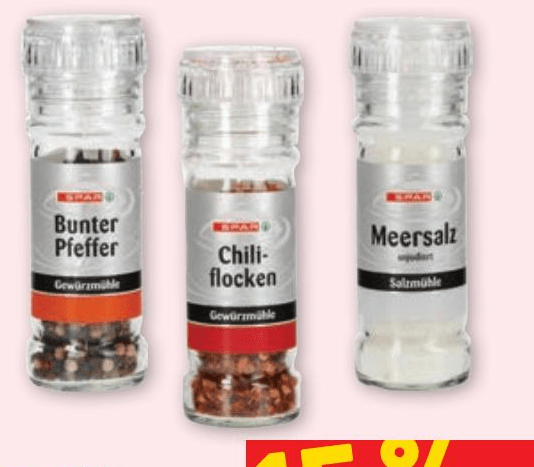 SPAR Začimbe in sol v mlinčku od 30 g do 100 g - Akcija v trgovini Spar