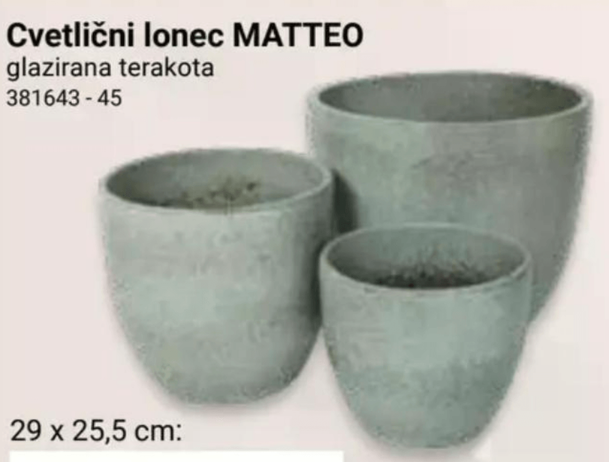 Cvetlični lonec Matteo - Akcija v trgovini Pevex