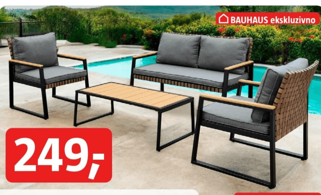 Vrtna garnitura 'Fiesta' 8-delna - Akcija v trgovini Bauhaus