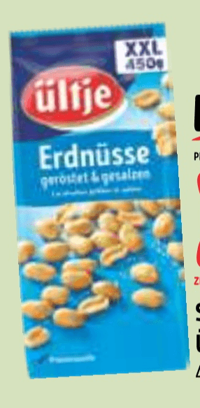 SOLJENI ARAŠIDI ÜLTJE 450 g - Akcija v trgovini E.Leclerc