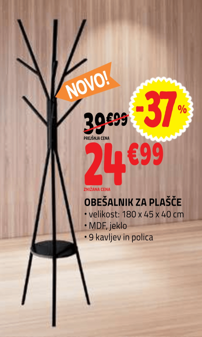 Obešalnik za plašče - Akcija v trgovini E.Leclerc