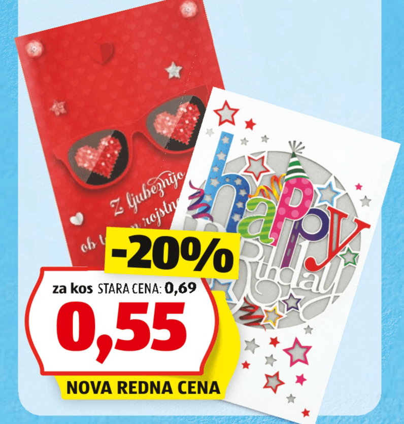 Voščilnica - Akcija v trgovini Hofer