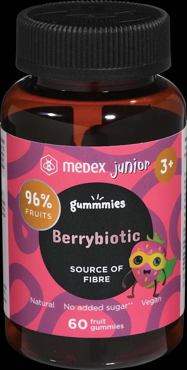 Medex Funkcionalni sadni bonboni Berrybiotic junior 60 kos - Akcija v trgovini Tuš