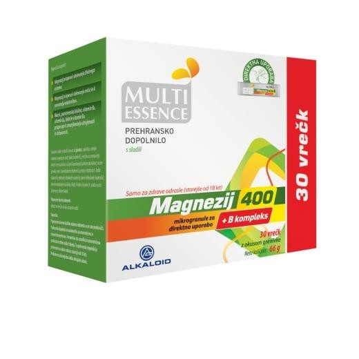 Prehransko dopolnilo Multi Essence Magnezij 400 + B kompleks 30 vrečk Alkaloid Akcija v trgovini E.Leclerc