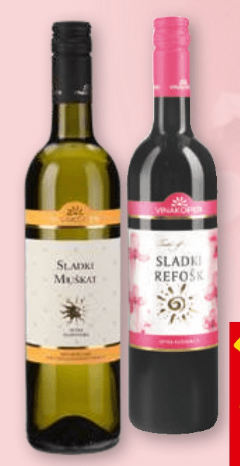Vino Sladki Muškat ali Sladki Refošk 0,75 l Vinakoper - Akcija v trgovini Spar