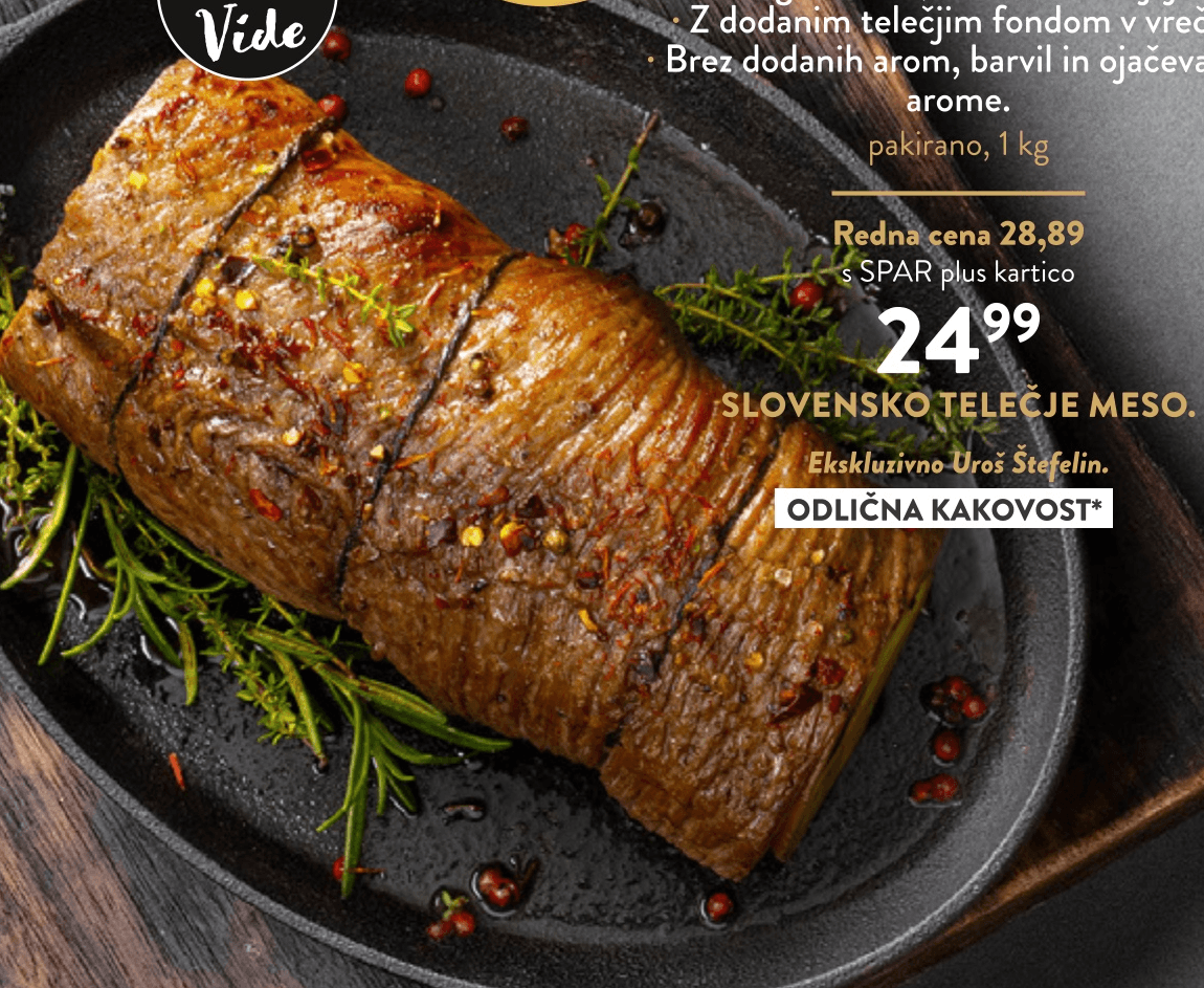 Telečja pečenka 1 kg SPAR PREMIUM - Akcija v trgovini Spar