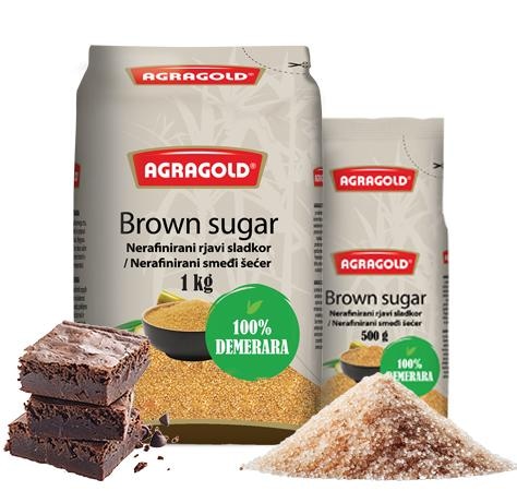 Rjavi sladkor Demerara Agragold 500 g - Akcija v trgovini Tuš
