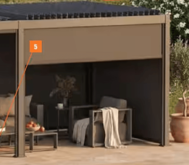 Stransko senčilo za pergolo Evonis 371.7 x 9 x 211 cm - Akcija v trgovini Obi