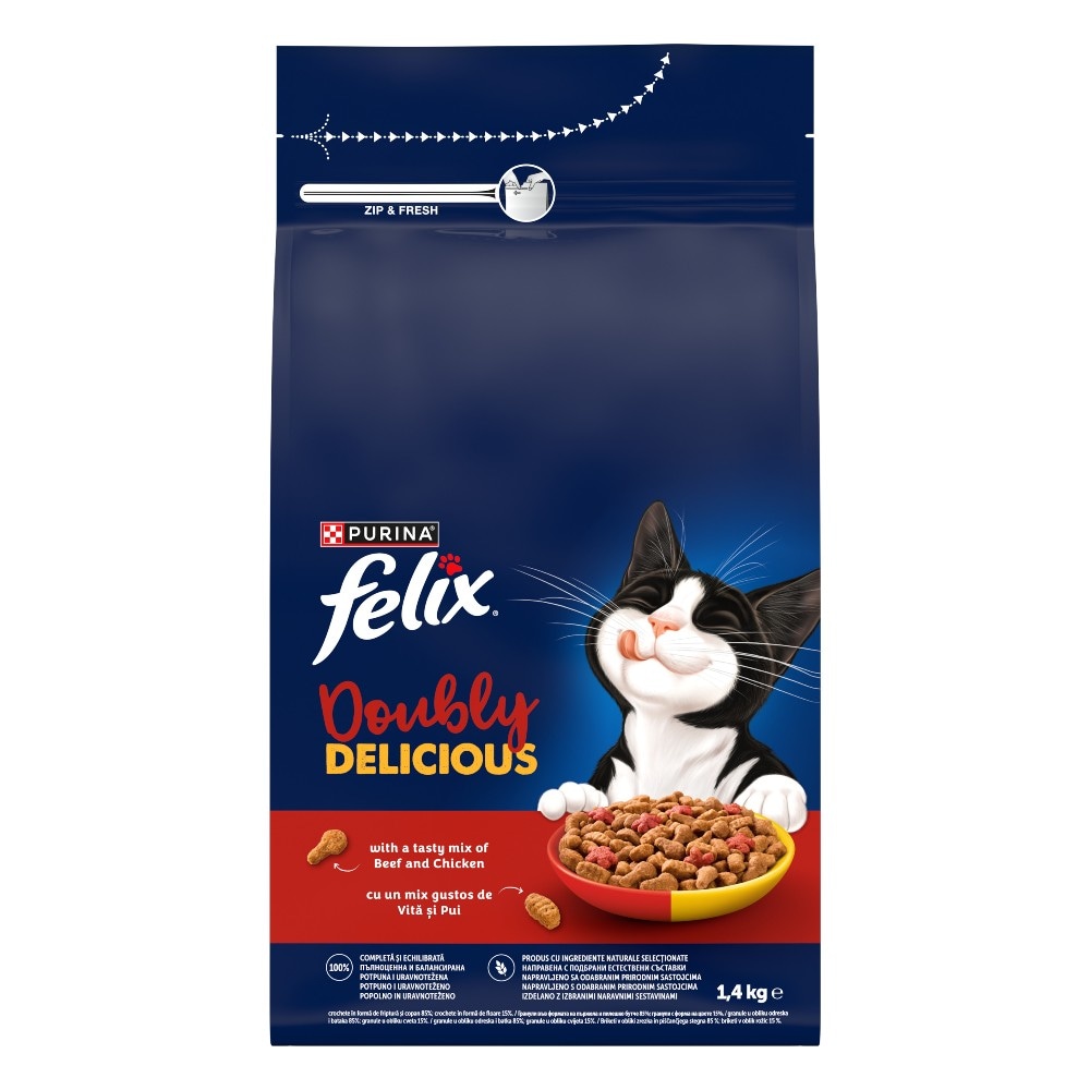 Felix Doubly Delicious briketi za mačke 800 g ali 1,4 kg Akcija v trgovini Tuš