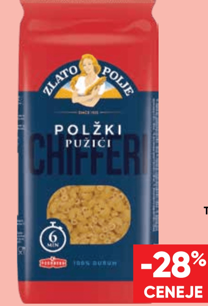 Testenine Polžki Zlato Polje 500 g - Akcija v trgovini Tuš